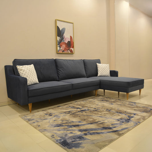 ركنة منزلية مودرن على شكل حرف L – خشب طبيعي – كحلي – 285*175*85 سم -Alpha Pro Max

