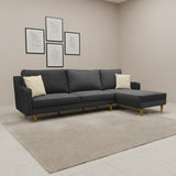 ركنة منزلية مودرن على شكل حرف L – خشب إم دي إف و موسكي والأرجل خشب زان – كحلي – 285*175*85 سم -Alpha Pro Max