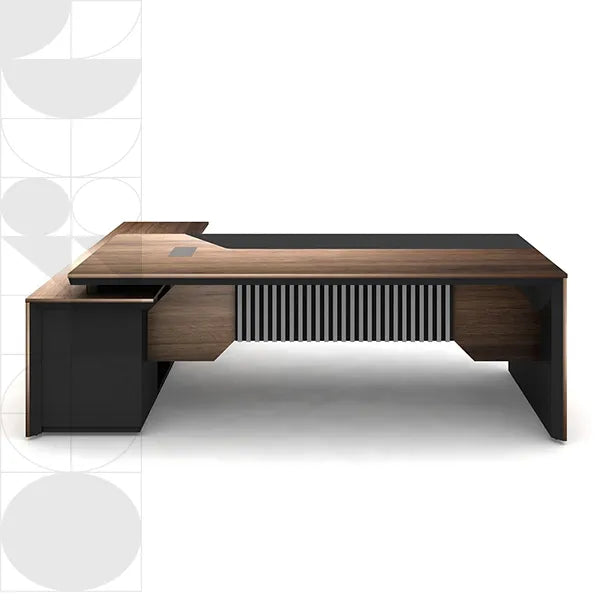 Manager's Desk 220 x 104 x 75 CM - Wooden and black - AZ1225