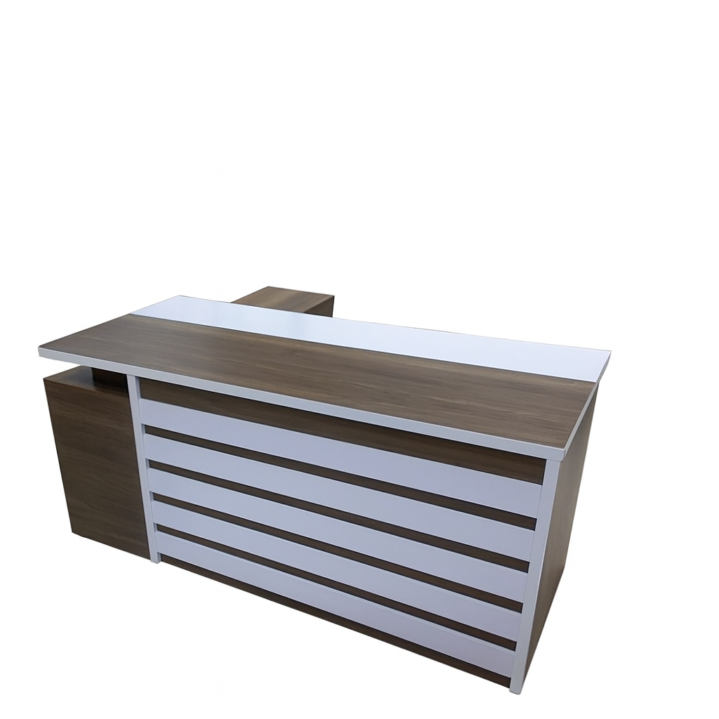 مكتب 180×160×75 سم + سايد – بني وأبيض – AZ500180