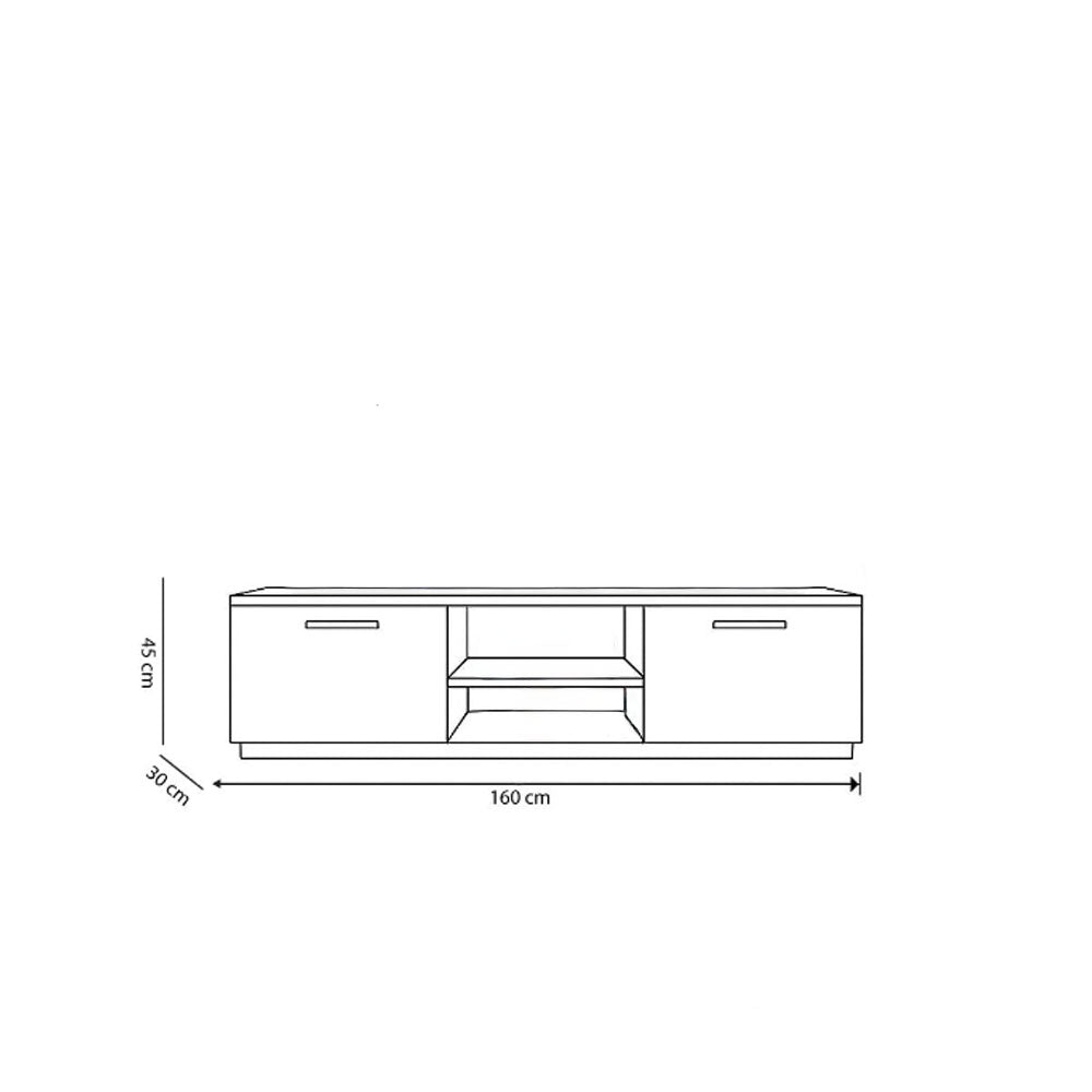 طاولة تلفزيون، 160 × 30 × 45 سم – بني – AZ30035