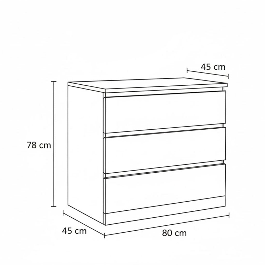 وحدة أدراج 80 × 45 × 78 سم - خشبى - AZ500210