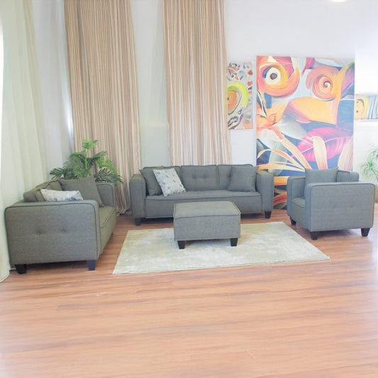 Modern Sofa Set 4 Pieces (Beech Wood, Plywood, Pine) – Color: Gray – Marassi