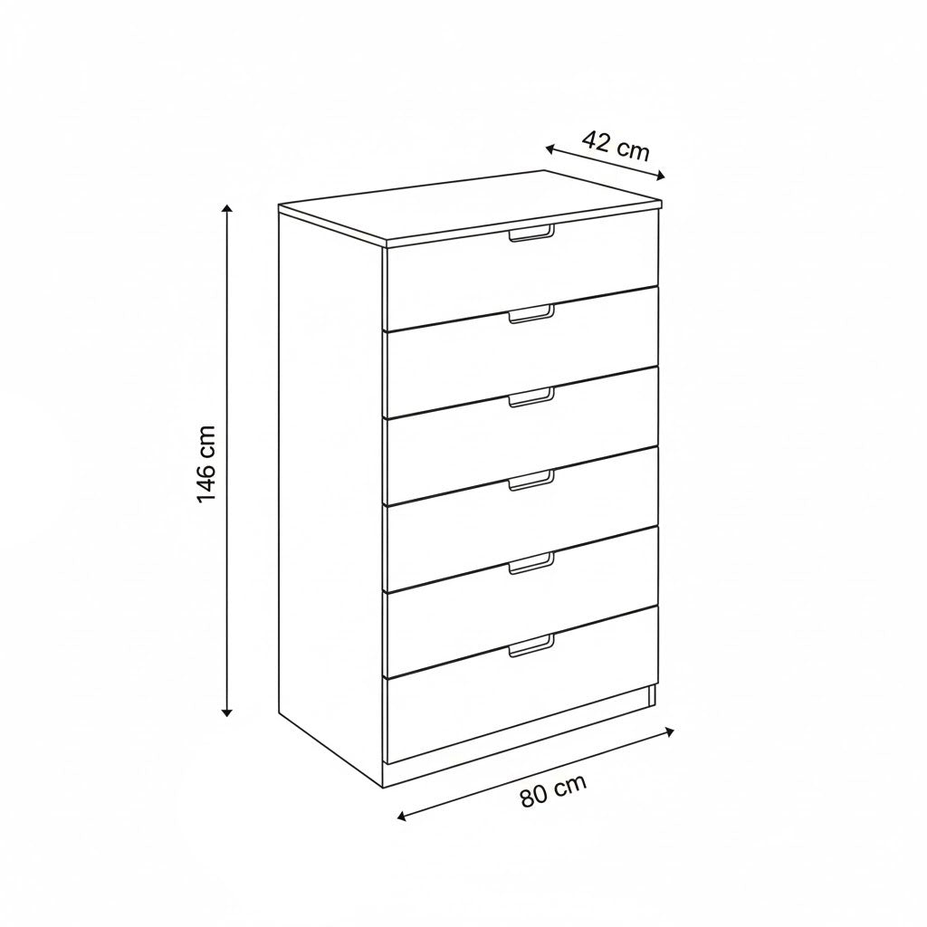 Unit Drawers, 80 × 42 × 146 cm - Black - AZ500120