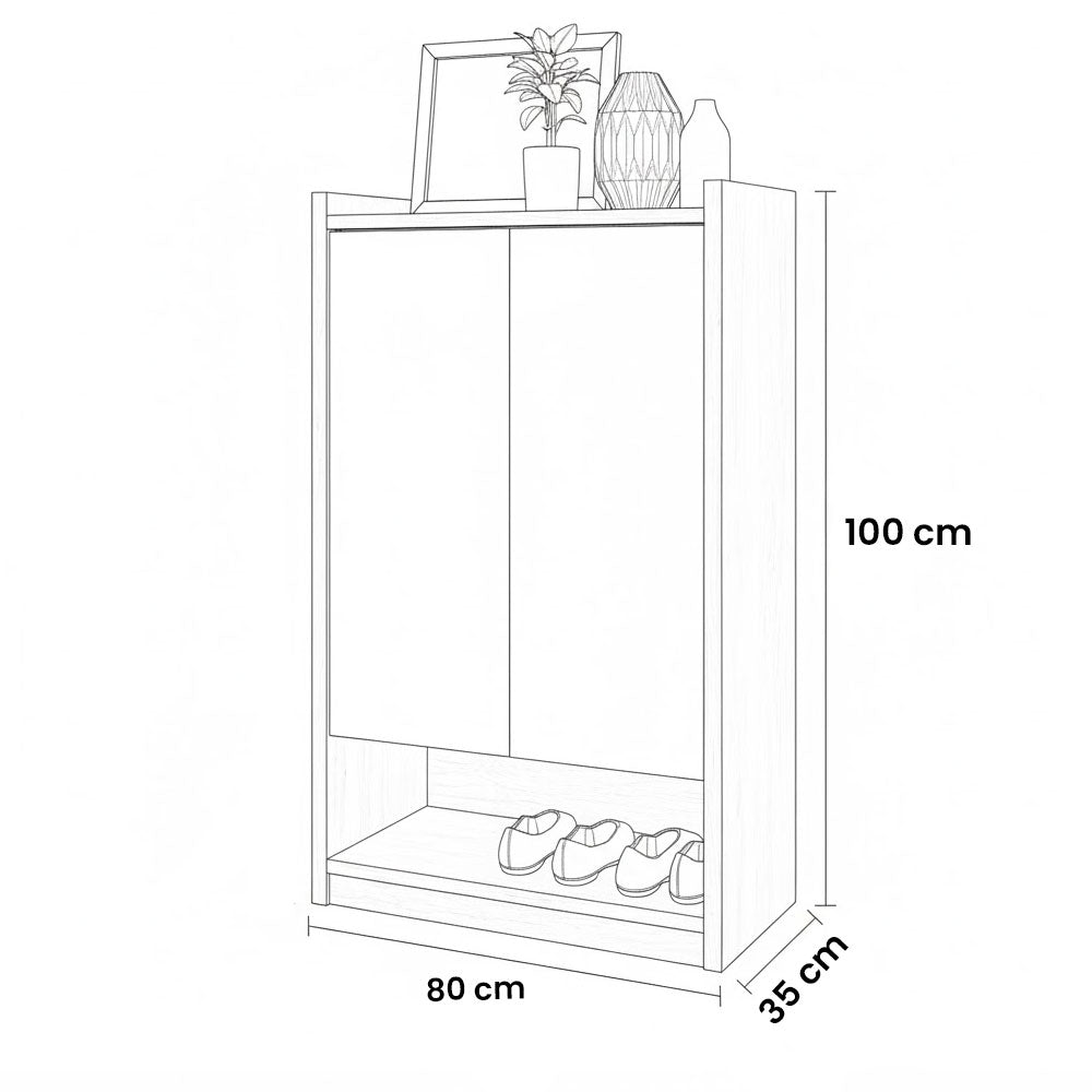 جزامة، 80 × 35 × 100 سم - خشبي وأبيض - AZ40020