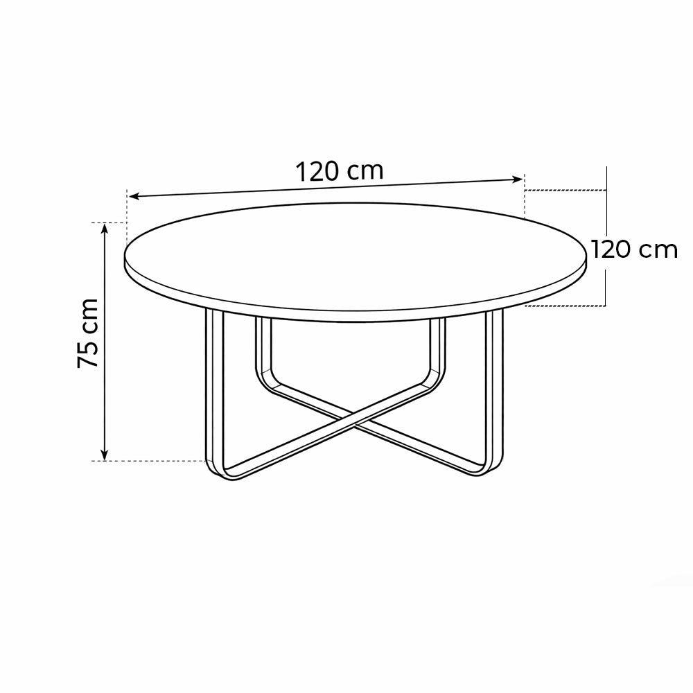 طاولة اجتماعات 120×120×75 سم – بني – AZ50056